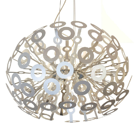 bulb led simple modern lighting white/silver/golden aluminum creative dandelion pendant light