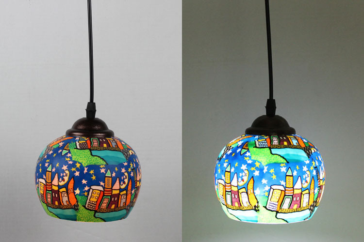 ceramic glass pendant light abstract the concept van gogh pendant light flower butterfly pastoral style