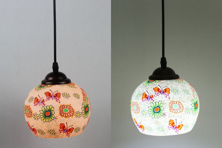 ceramic glass pendant light abstract the concept van gogh pendant light flower butterfly pastoral style