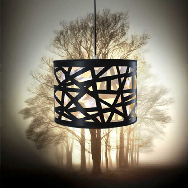 cloth fashion creative modern simple bar restaurant nordic nest black through-carved pendant light