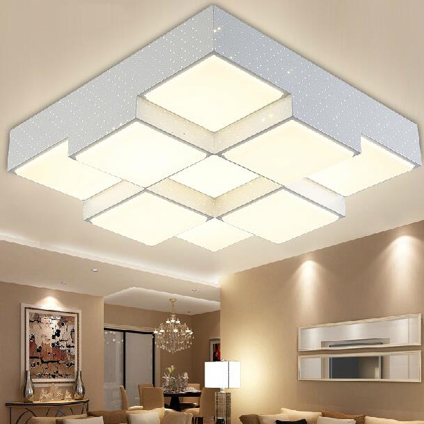 cube modern ceiling lights for living room bedroom 28-48w acrylic+aluminum home ceiling lamp
