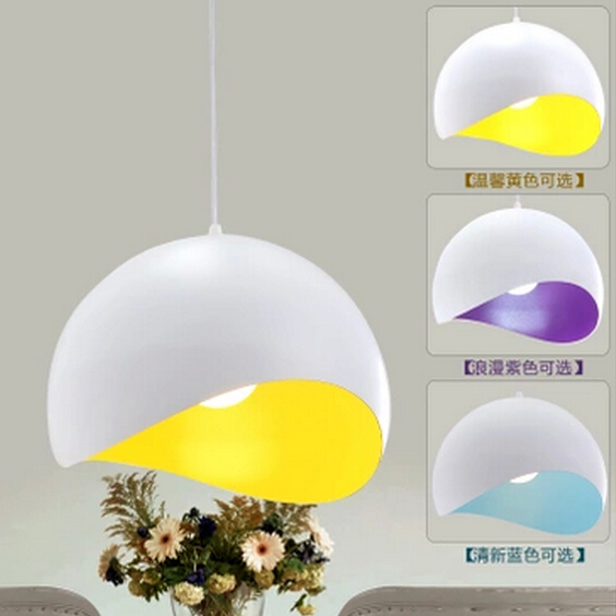 d30cm simple fashion cafe showcase aluminum droplight moon semicircular eggshell pendant light