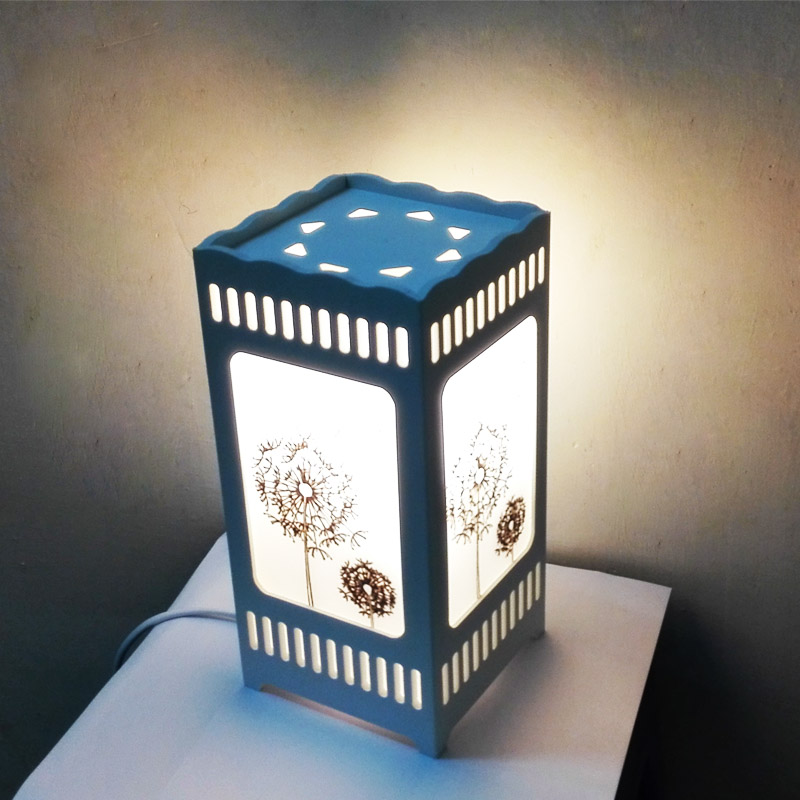 dandelion pattern ivory white led table lamp, modern interior bedroom nightstand decoration desk lamp, abajur