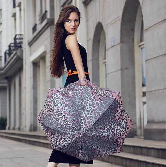 embroider lace leopard printed lady high class umbrella colorful painted european style umbrellas