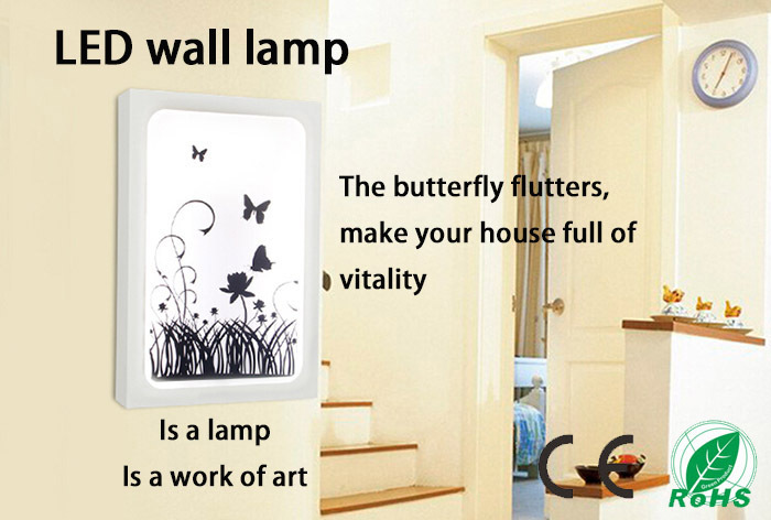 grass butterfly dream printing led wall lamp for indoor lighting decoration in the bedroom, sitting room, study, corridor, etc