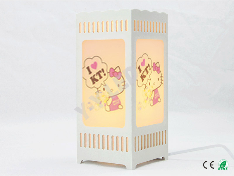 hello kitty printing ivory white table lamp modern decoration art child's simplicity abajur; size12*12*25 giving a 3w led lamp