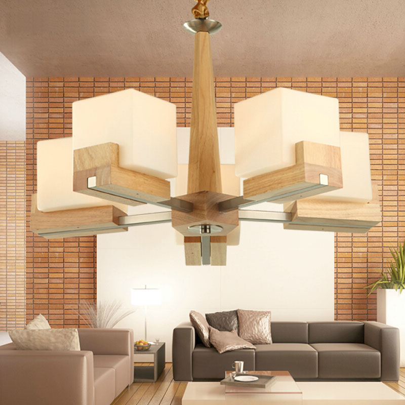 loft modern oak pendant light for living room dining room lampadario moderno led pendant lighting