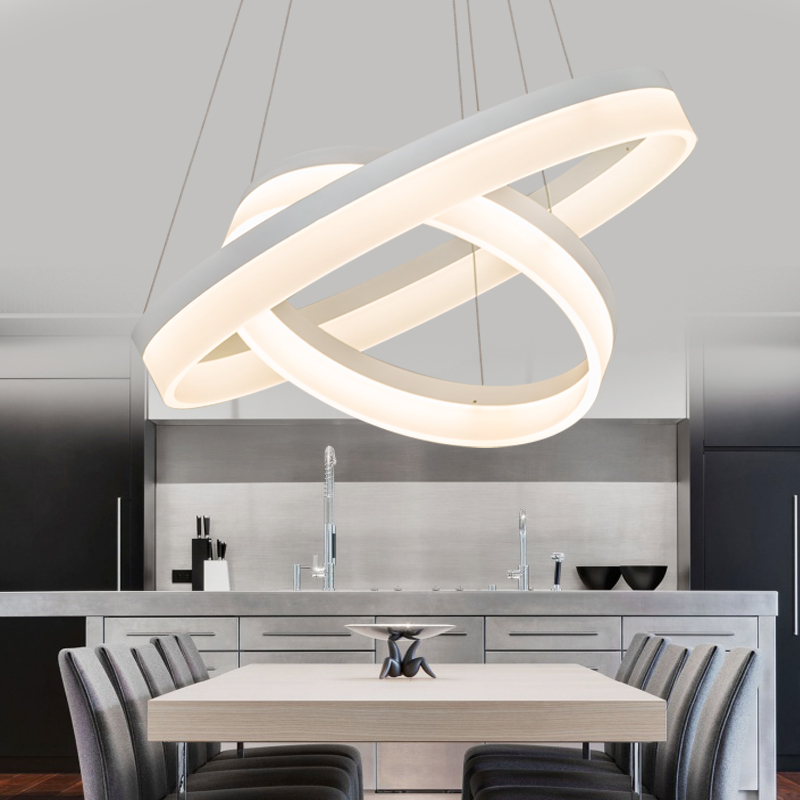 modern led pendant lights for dining living room hanging circel rings acrylic suspension luminaire pendant lamp lighting lampen