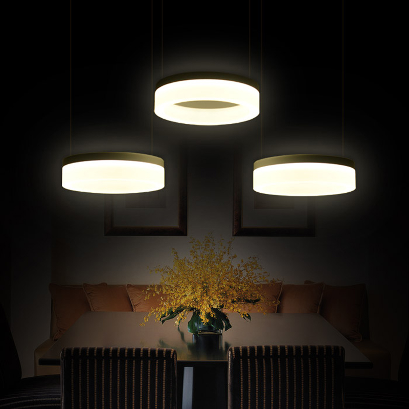 modern led pendant lights for dining room living room acrylic aluminum circle rings led pendant lamp fixtures ac 85-265v