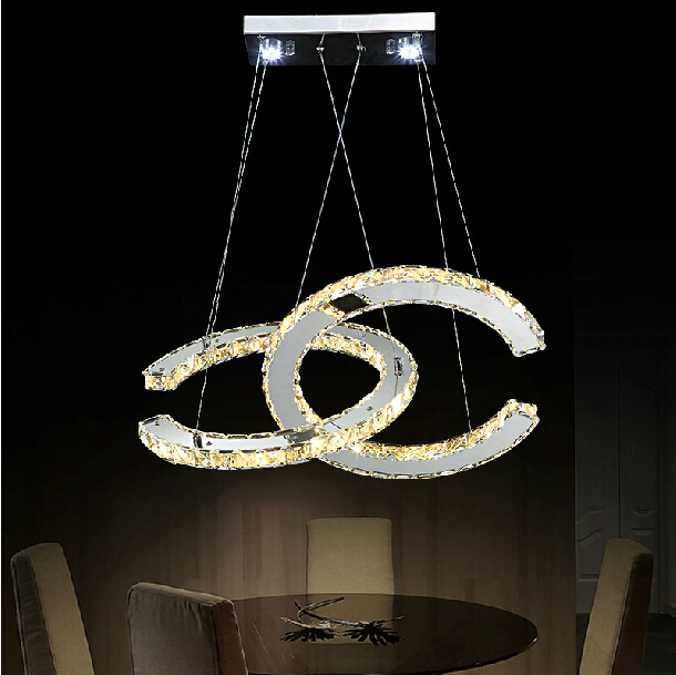 new arrival diamond crystal led pendant light round circle dinging pendent lamp modern ac110-240v