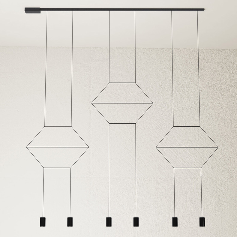 nordic modern diy modelling droplight style acrylic iron simple geometric line pendant light