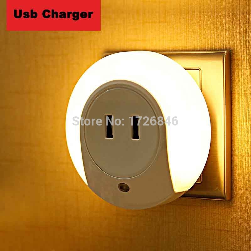 phone charger led night light with usb/socket for bedroom kis baby children night atmosphere lamp home decoration