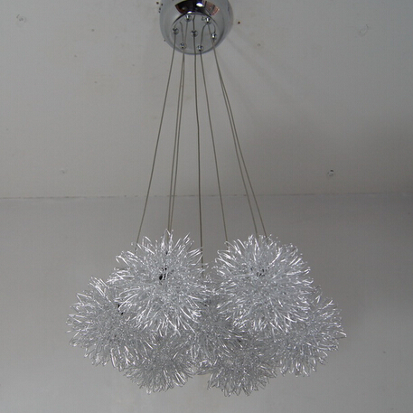 simple 1/3/5/7 heads aluminum silver ball led pendant light bedroom living room restaurant pendant light