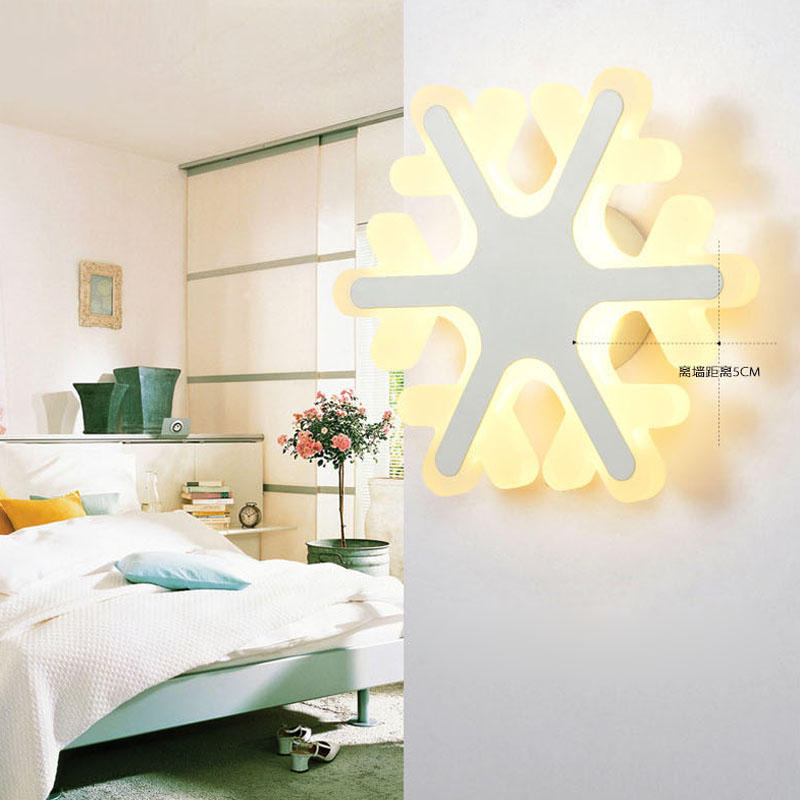 snow flower minimalism modern led wall lights for bedroom living room corridor hardware+acrylic 15w home sconce wall lamp