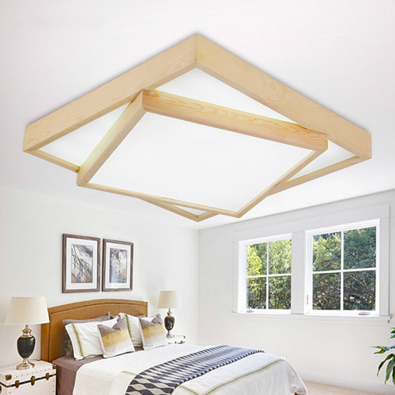surface mounted oak living room bedroom modern led ceiling lights lamparas de techo home wooden led ceiling lamp fixture