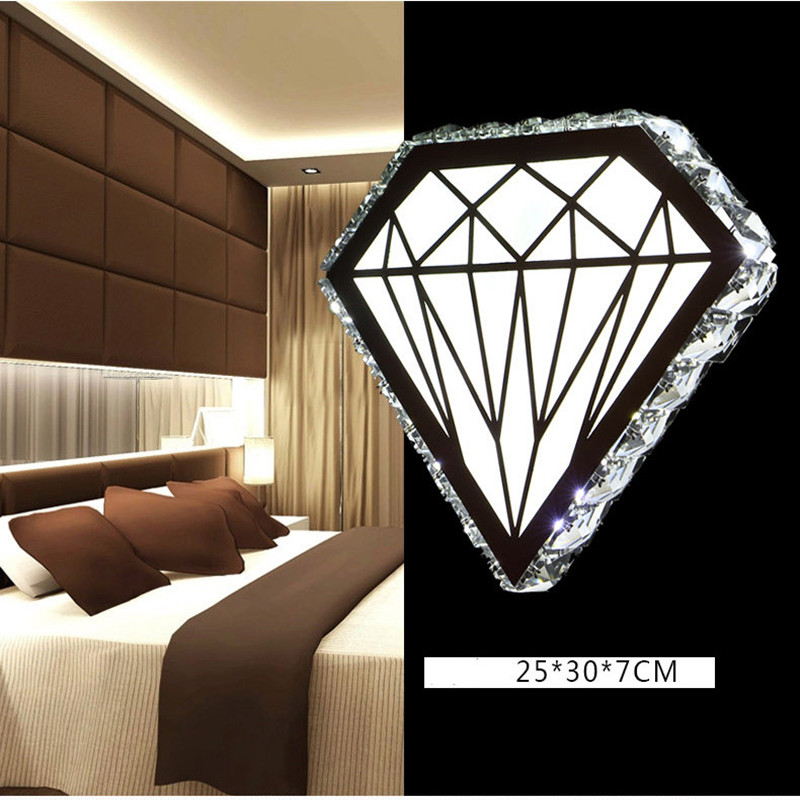 european minimalism modern k9 crystal wall lamp diamond design led metal wall lamp