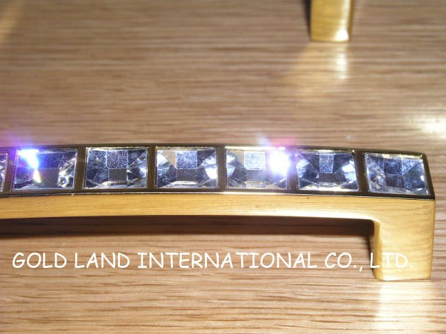 128mm classics crystal glass golden color furniture drawer handles