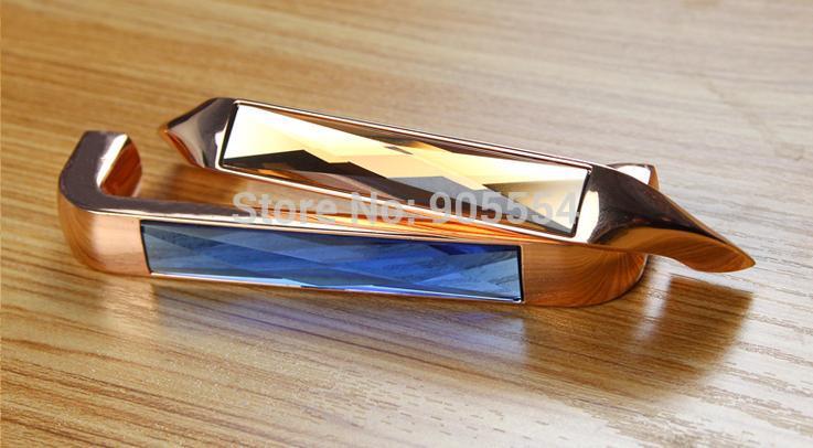 128mm tawny color k9 crystal glass furniture handle drawer handle