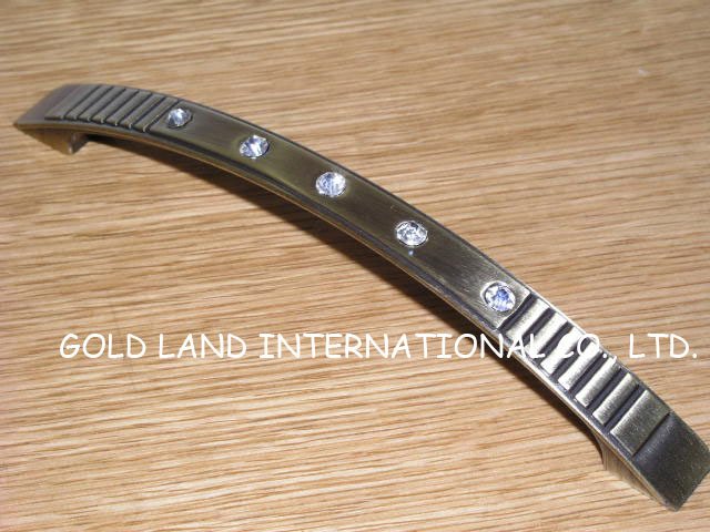 128mm zinc alloy bronze-coloured crystal glass furniture handle