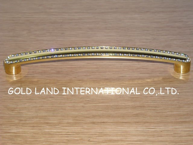 160mm golden glass furniture long handle