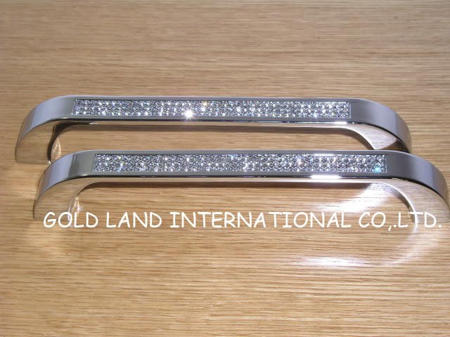 160mm k9 crystal glass zinc alloy kitchen cupboard wardrobe drawer door handle/ furniture handle