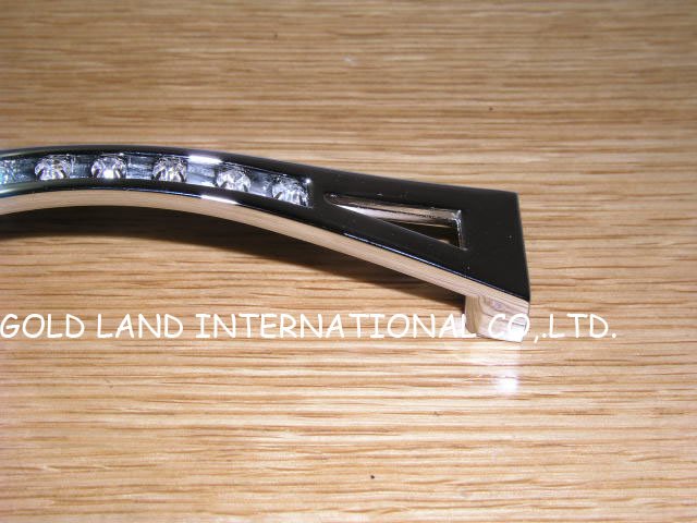 96mm zinc alloy crystal glass modern handle / wardrobe cupboard handle