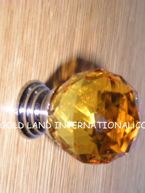 d20mm amber crystal glass cabinet door knob/ drawer knob