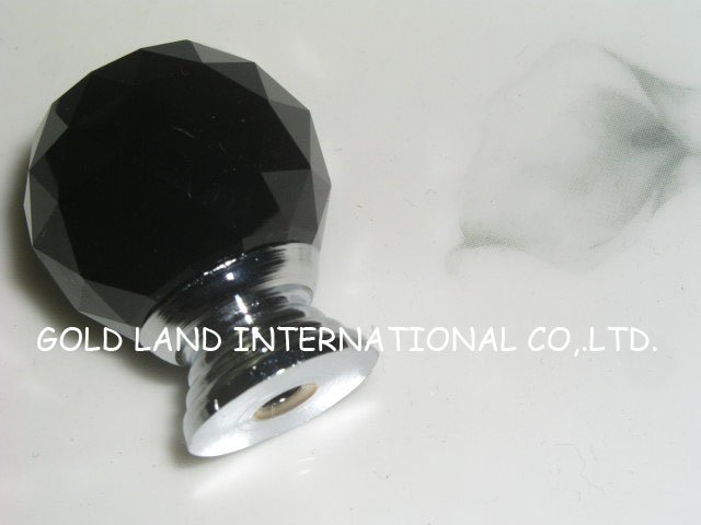 d20mm black not transparent crystal glass drawer knob & cabinet handle & drawer knob