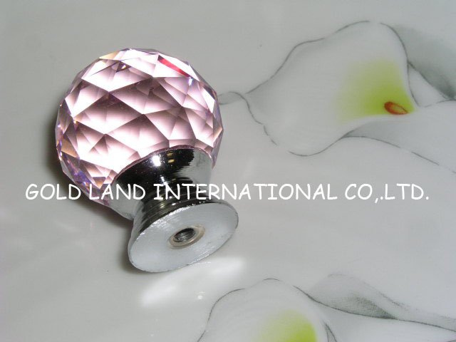d20mm pink crystal kitchen knob/cabinet handles and knobs