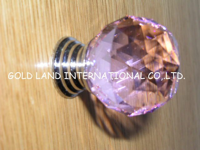 d20mm pink crystal kitchen knob/cabinet handles and knobs