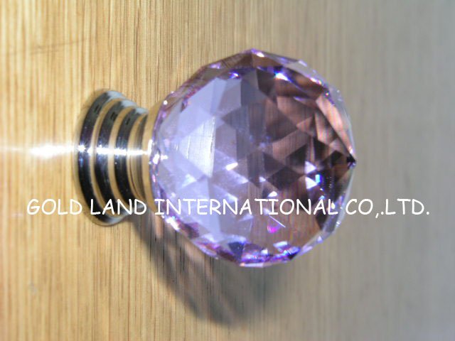 d20mm purple k9 crystal furniture door knob