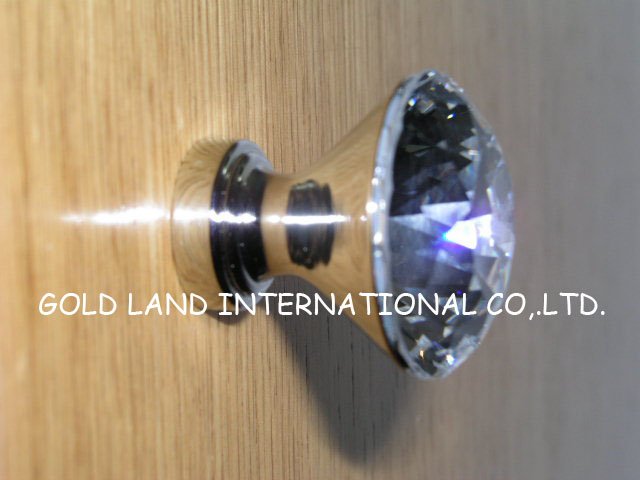 d30mm 50pcs/lot k9 crystal glass diamond cabinet cupboard door knob/furniture konb