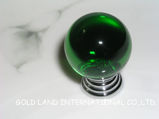 d30mm k9 crystal glass green drawer knohs/bedroom furniture knobs