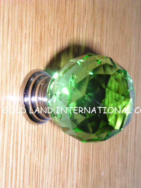 d35mm green crystal glass furniture handles and knobs/decorative dresser knobs