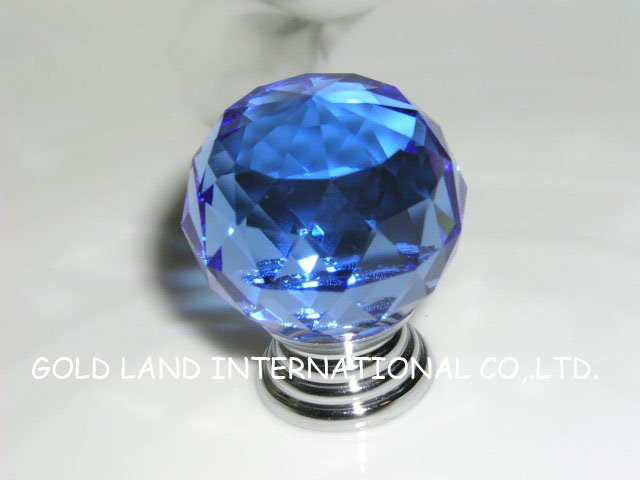 d40mm blue crystal glass kitchen cabinet knobs /test-selling cabinet knob