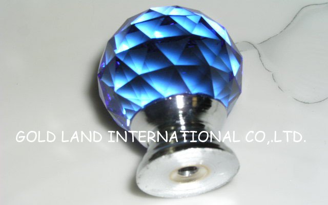 d40mm blue crystal glass kitchen cabinet knobs /test-selling cabinet knob