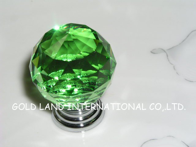 d40mm green crystal glass furniture handles and knobs/decorative dresser knobs