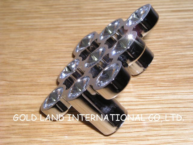 l45xw45mm/32mm hole to hole square crystal glass zinc alloy bedroom handle/crystal glass furniture handle