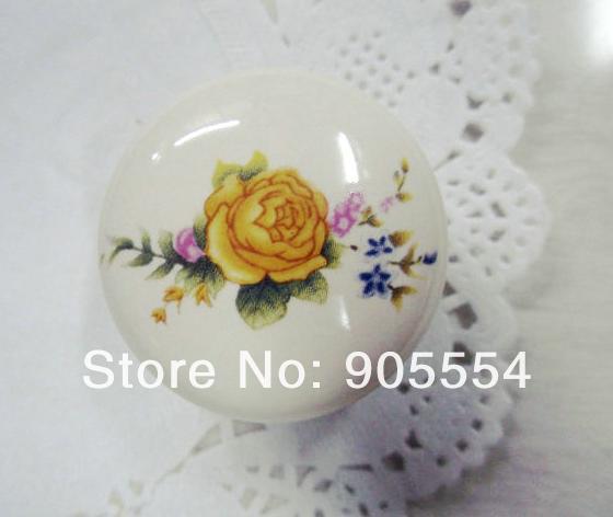 d38xh27mm ceramics furniture knob with new flower