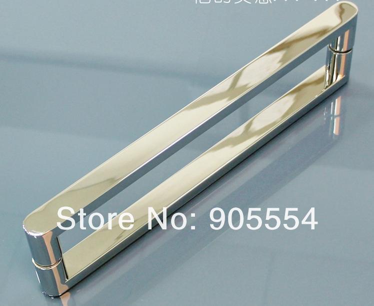 350mm chrome color 2pcs/lot 304 stainless steel bathroom glass door pull handles