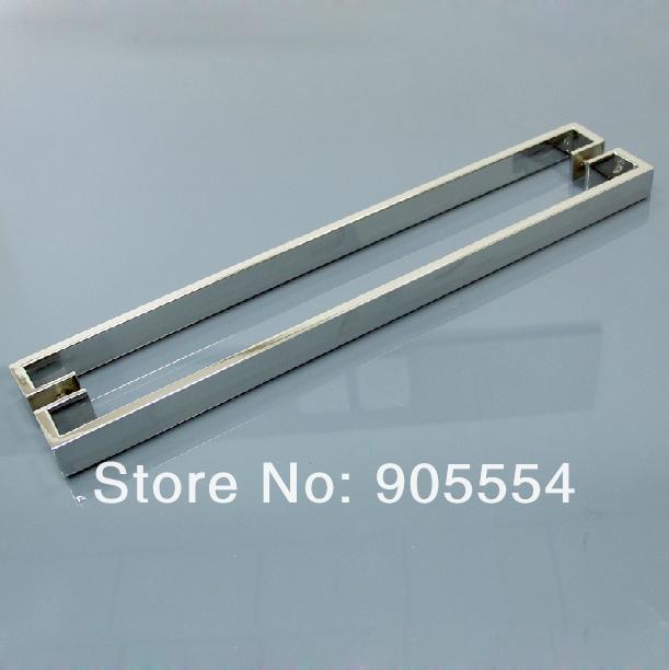 600mm chrome color 2pcs/lot 304 stainless steel shower room glass door long handle - Click Image to Close