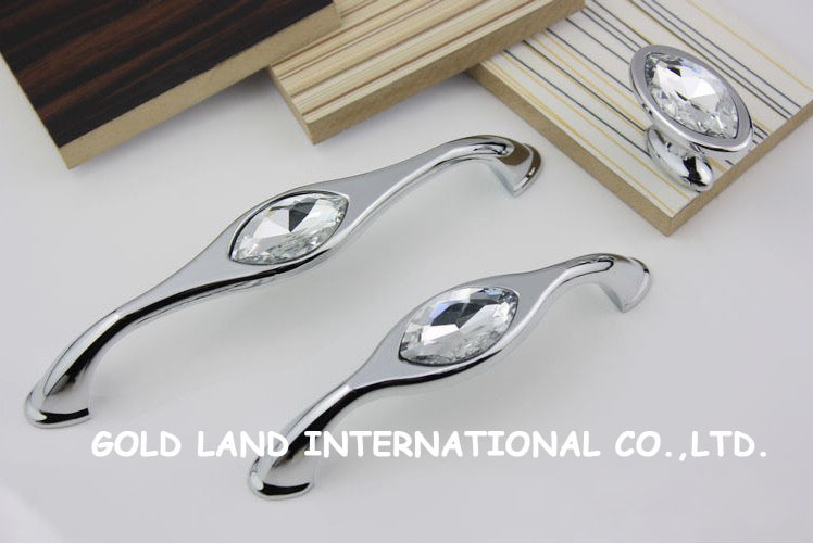 96mm crystal glass furniture cabinet handle/drawer handles