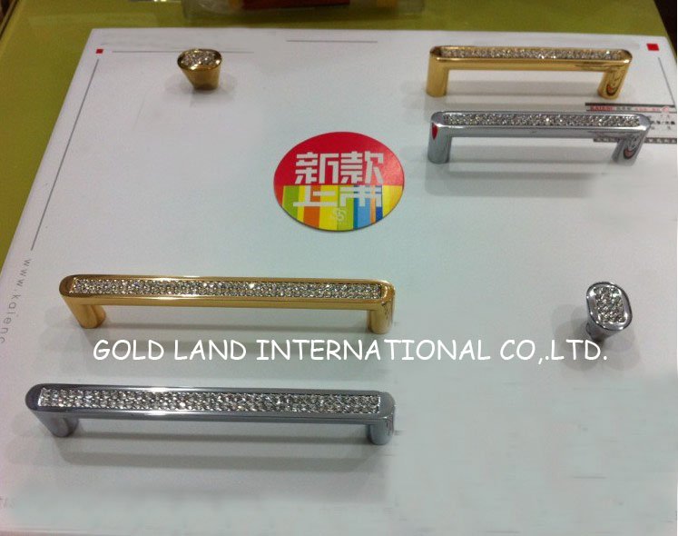 96mm golden-color top qiality k9 crystal glass kitchen cabinet furniture handle