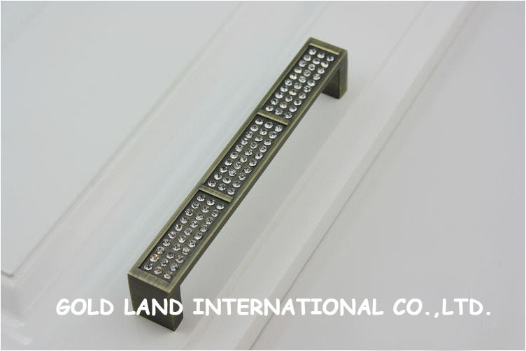 96mm k9 crystal glass bronze-colored wardrobe cabinet handle