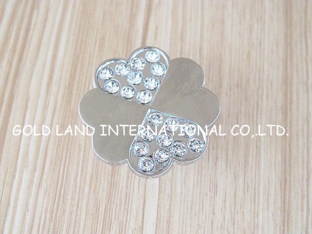 d36xh20mm zinc alloy crystal glass flower furniture knobs/cabinet knobs