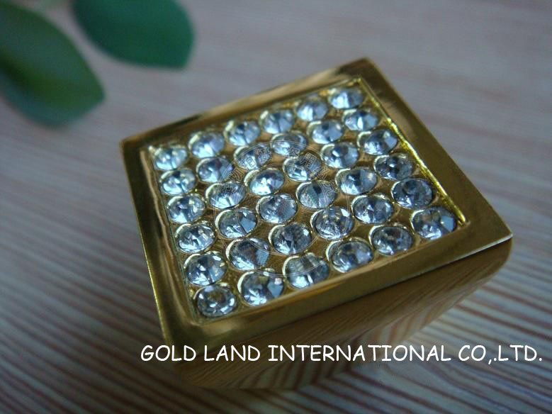l20mmxh18mm haplopore golden color square zinc alloy cabinet drawer knobs