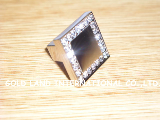 l25mmxw25mmxh21mm crystal glass zinc alloy furniture drawer knob