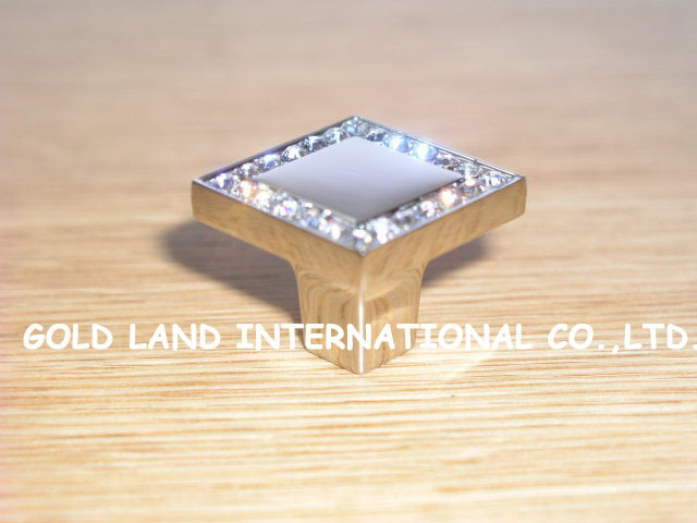 l25mmxw25mmxh21mm crystal glass zinc alloy furniture drawer knob