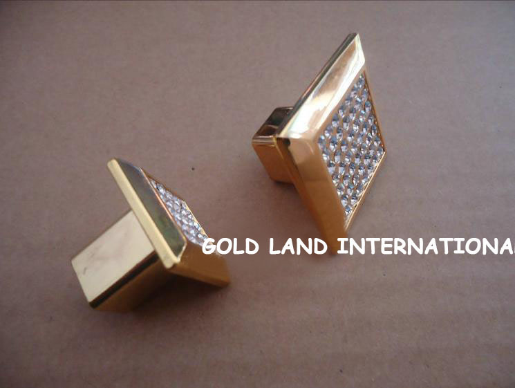 l28xw28xh25mm golden crystal glass furniture drawer knob