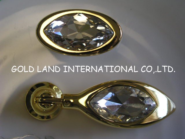 l40xw22xh27mm golden k9 crystal furniture handle/crystal cabinet handle